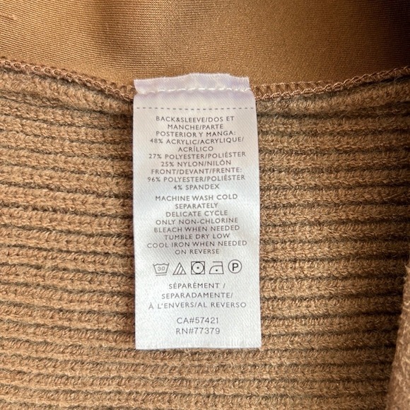 Ann Taylor Women's Faux Suede Mixed Media Sweater Preppy Office Brown M - Picture 8 of 8